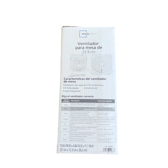 Mainstay Table Fan With Built In Handle - Picture 4 of 9